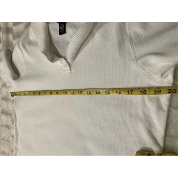 RAFAELLA Women’s White Pullover‎ Collared Sweater Size Large - Picture 4 of 6